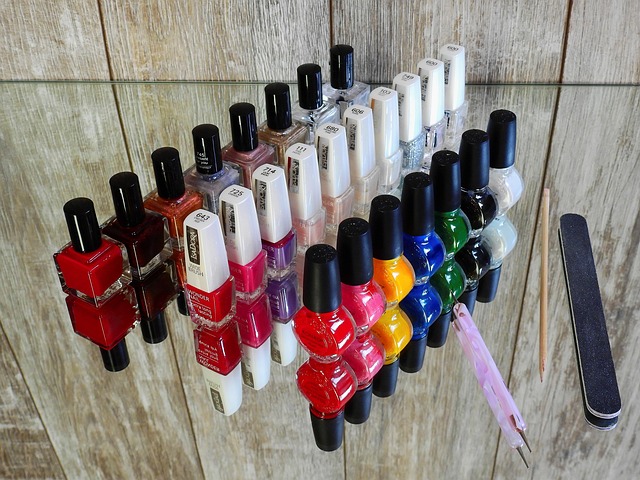 nail polish bottles lying on table
