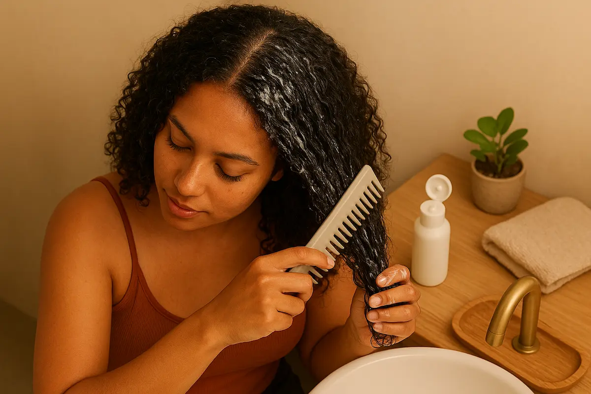 Customized hair care routine with conditioner and comb