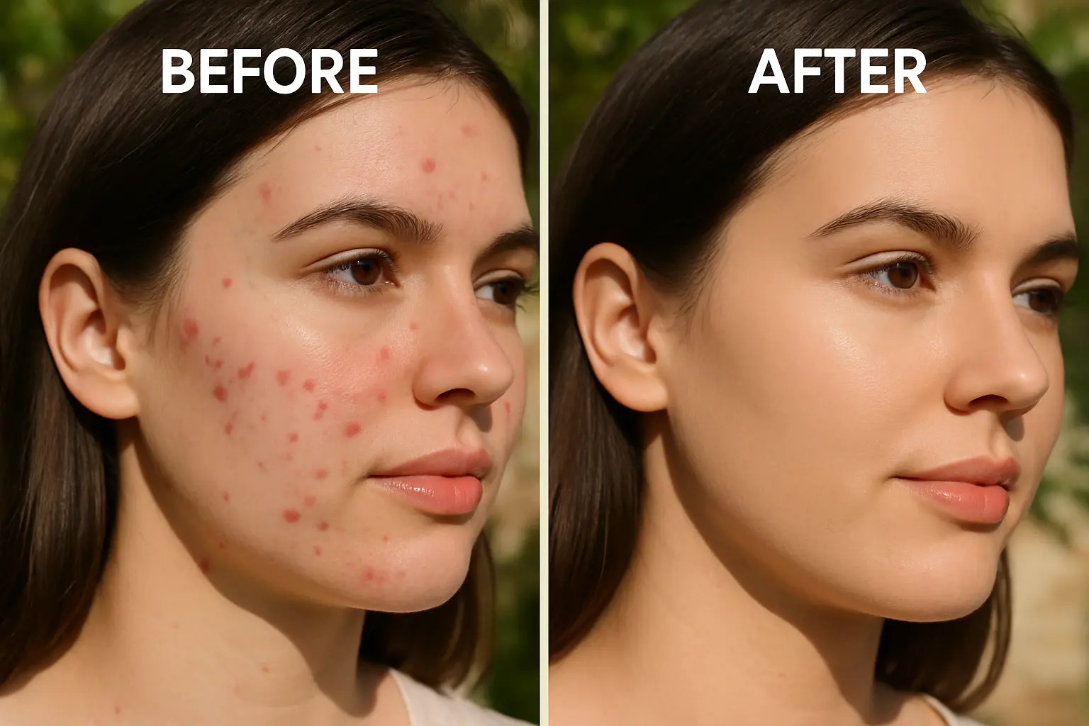 Before and after concealer for acne