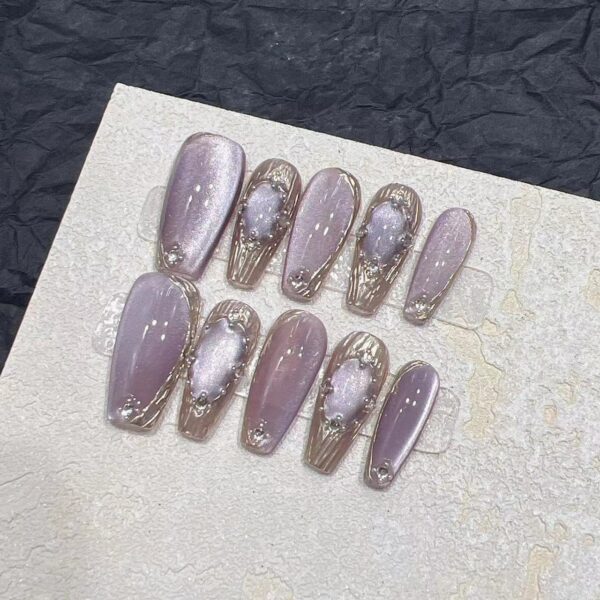 Handmade Press On Nails Purple Buchilati - Image 3