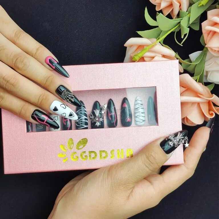 GGddsha Dark Series Press On Nails