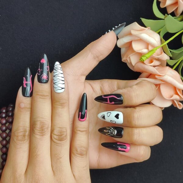 GGddsha Dark Series Pure Handmade Press On Nails - Image 5