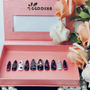 GGddsha Dark Series Pure Handmade Press On Nails