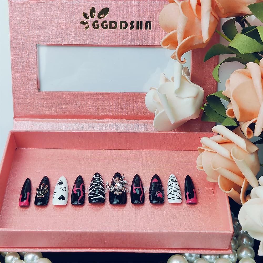 GGddsha Dark Series Pure Handmade Press On Nails