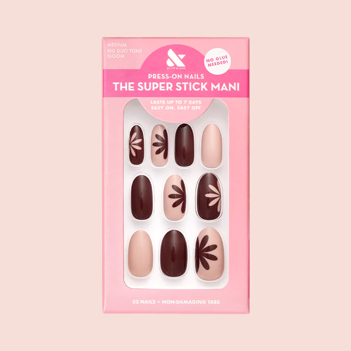Olive & June Big Duo Toned Flowers Press On Nails