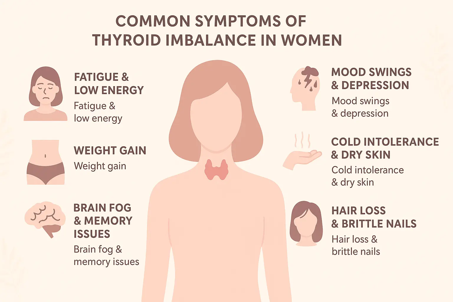 Infographic of thyroid symptoms in women