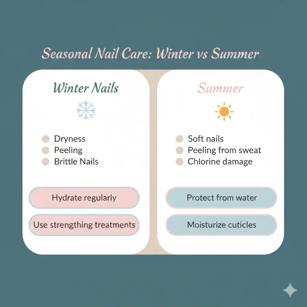 Seasonal nail care infographic