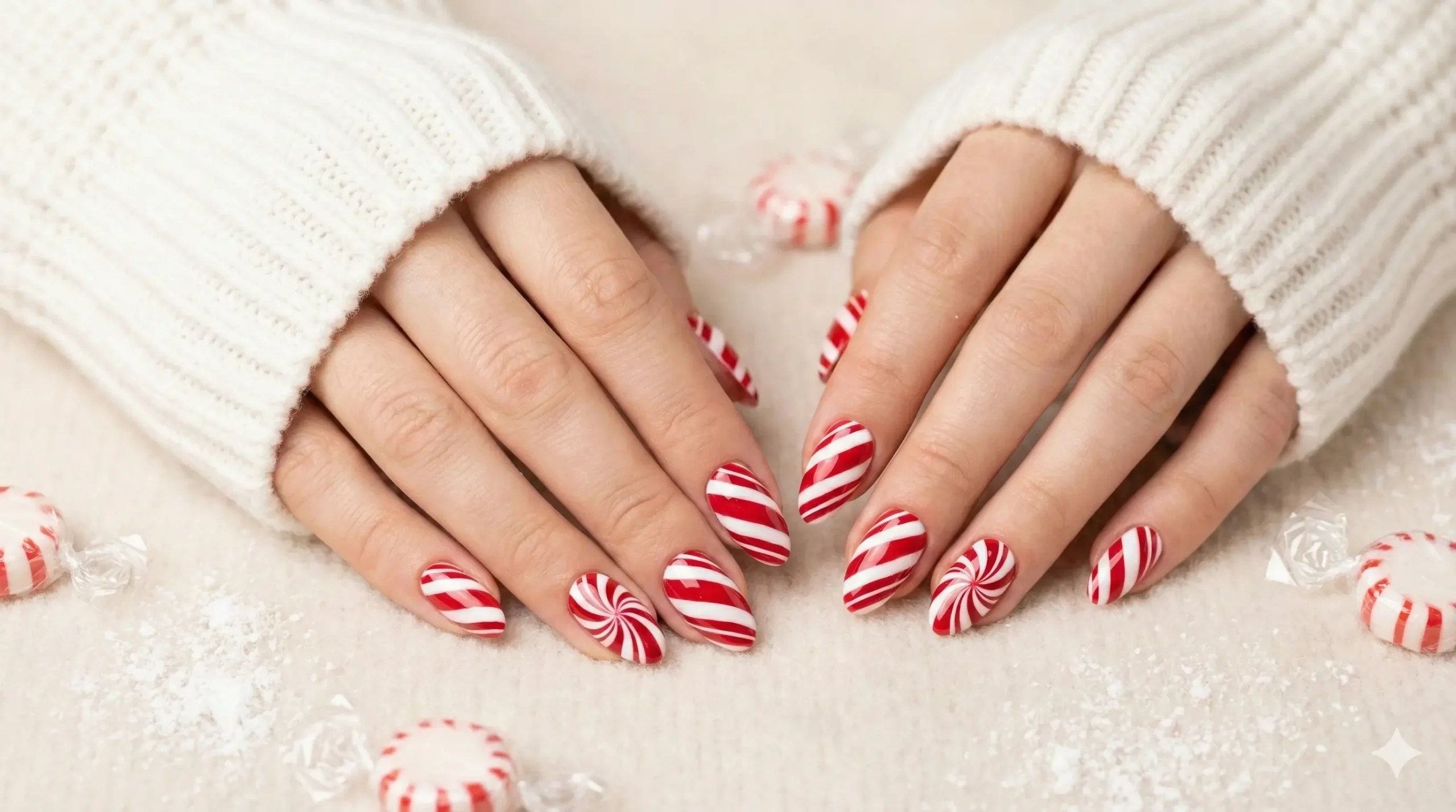 Peppermint Swirl Accent Nail - FemmeGlowDaily