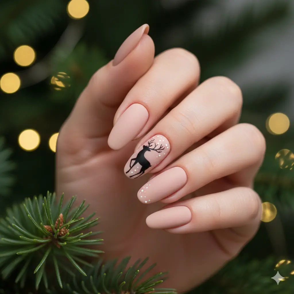 Reindeer Silhouette Nails