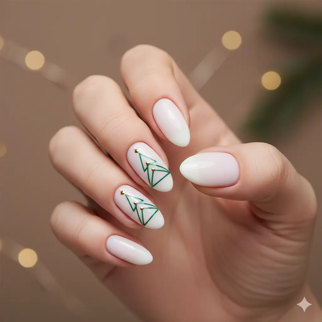 Minimalist Tree Line Nails