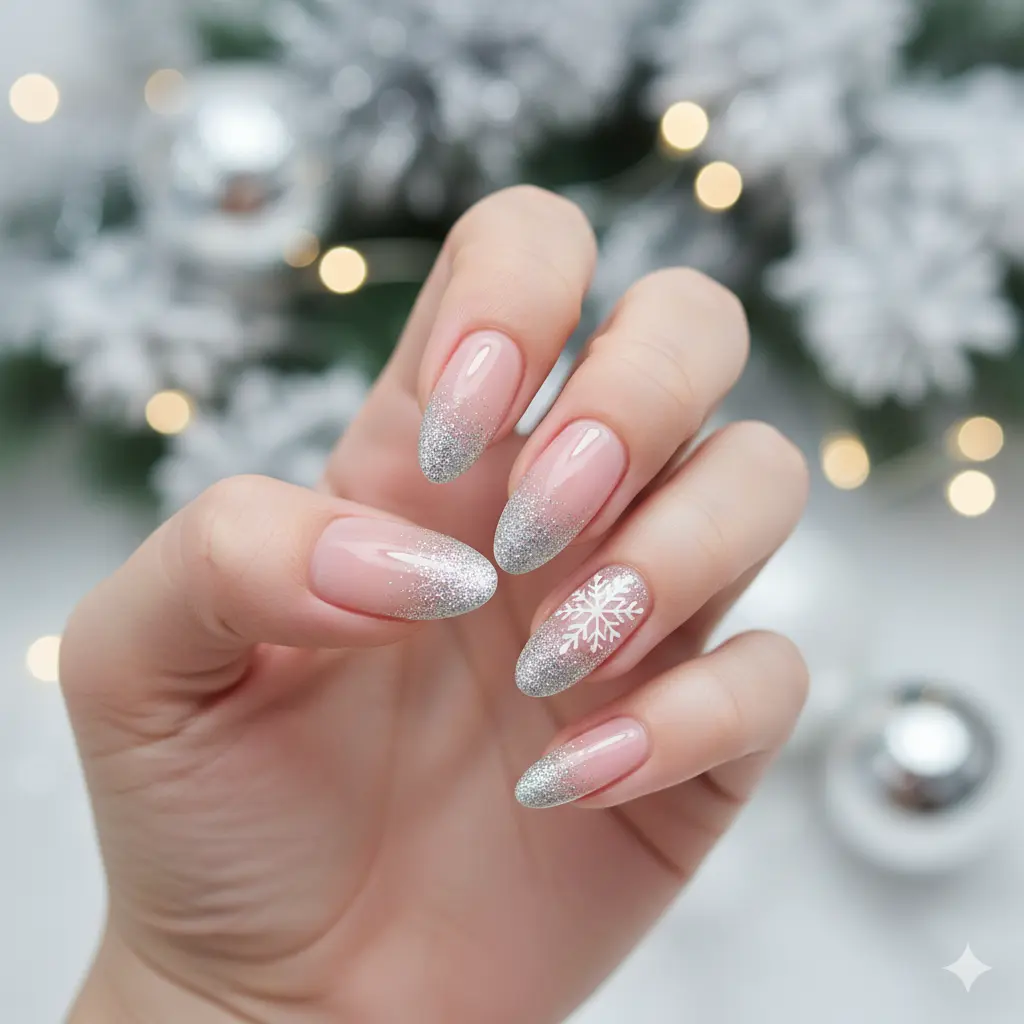 Snowflake Glitter Tips