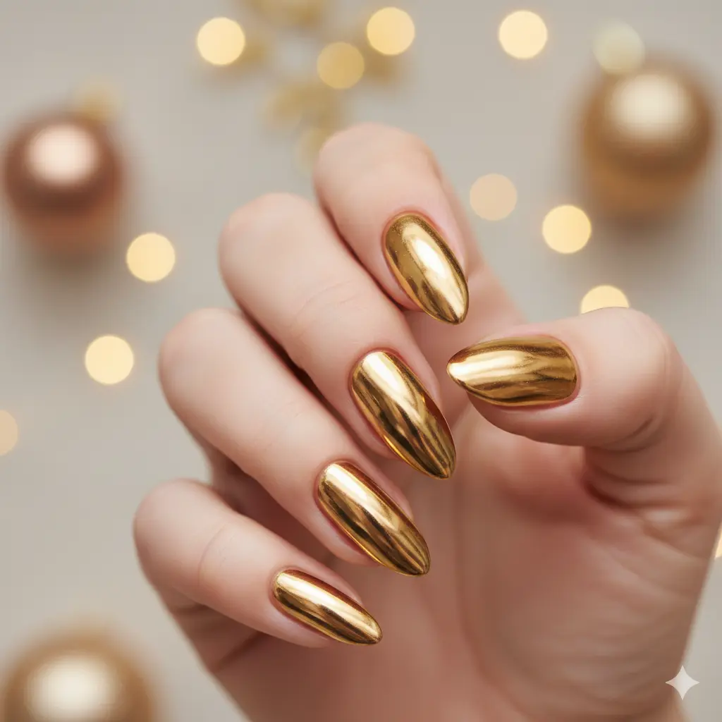 Gold Chrome Nails